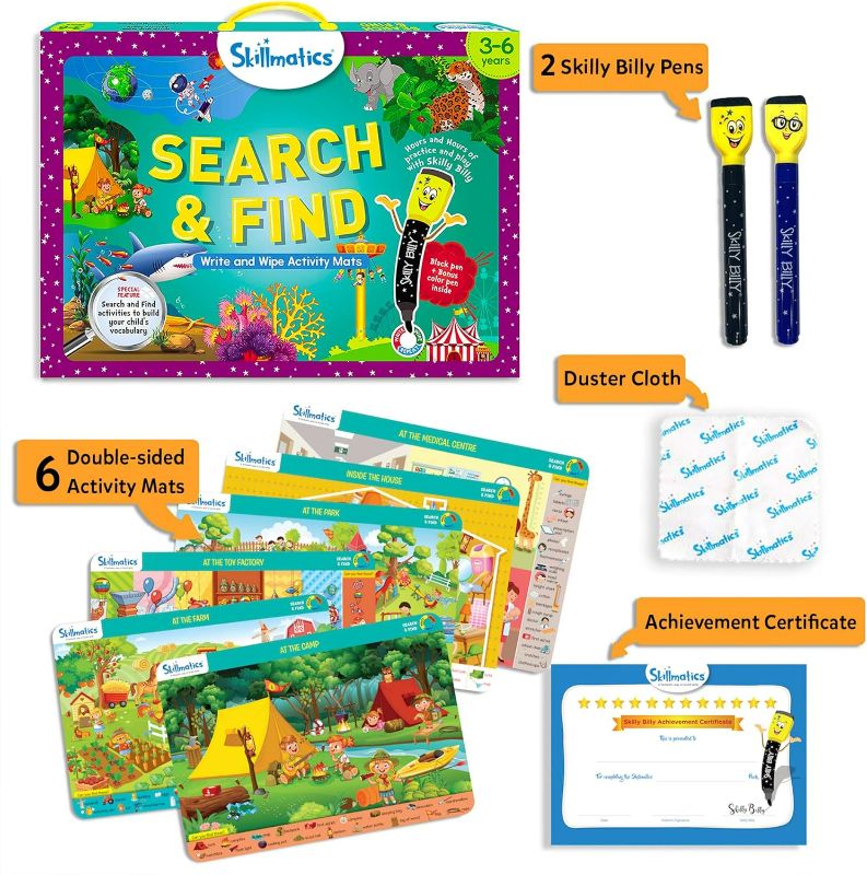 Photo 2 of Skillmatics Preschool Learning Activity - Search and Find Educational Game, Perfect for Kids, Toddlers Who Love Toys, Art and Craft Activities, Gifts for Girls and Boys Ages 3, 4, 5, 6
