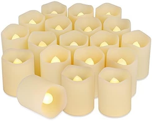 Photo 1 of SHYMERY Flameless Votive Candles,Lasts 2X Longer,Battery Operated LED Tea Lights with Warm White Flickering Light,Small Electric Fake Tea Candle Realistic for Wedding,Table,Outdoor,Pack of 24
