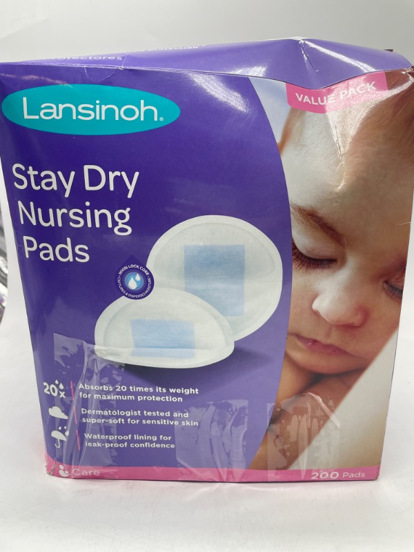 Photo 3 of Lansinoh Reusable Nursing Pads for Breastfeeding Mothers, 4 Absorbent Washable Pads, White, Includes Mesh Wash Bag
