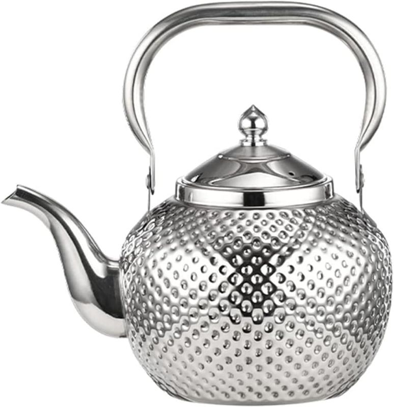 Photo 1 of SANQIAHOME 1500ml Teapot with Infuser Stainless Steel Water Boilers Loose Leaf Tea Maker Water Kettle for Induction/Gas
