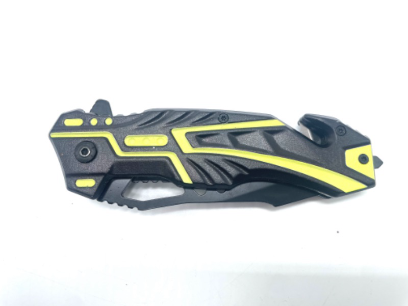 Photo 1 of Spring Assisted Blade Tiger-USA YELLOW With Window Breaker And Seatbelt Cutter