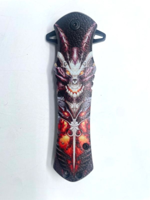 Photo 2 of KS 1204-DG 4.63" DRAGON PRINT HANDLE ASSIST-OPEN SPEAR POINT BLADE FOLDING KNIFE WITH POCKET CLIP