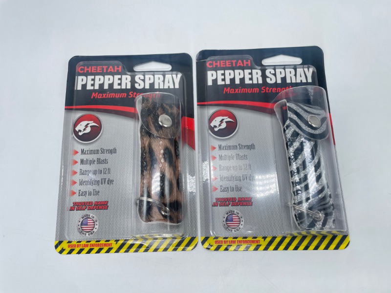 Photo 1 of 2 Pack Cheetah Print & Zebra pepper Spray With Fashion Case 