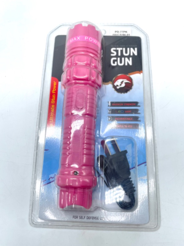 Photo 2 of Pink Max Power Stun Gun 10 Million Volt Rechargeable LED Flashlight New!