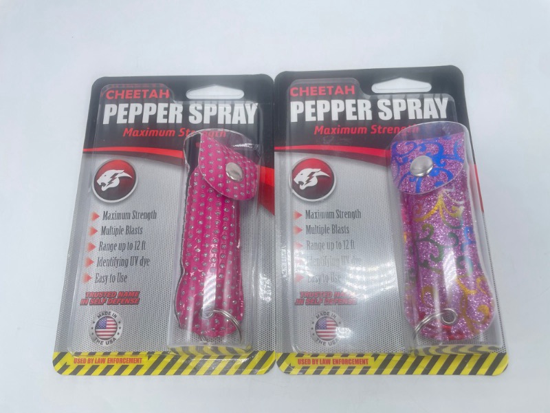 Photo 1 of 2 Pack Cheetah Pepper Spray With Carrying Case