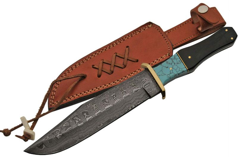 Photo 1 of 12.5 Inch Damascus Bowie Knife 