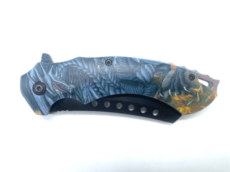 Photo 1 of Blue Dragon Folding Pocket Knife With Clip New
