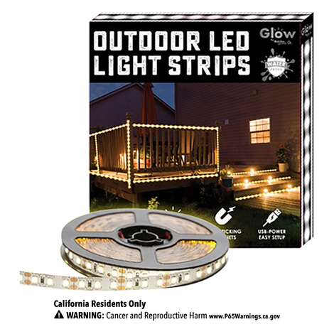 Photo 2 of Gabba Goods Outdoor/Indoor Weatherproof 5 Foot Long LED 5ft Light Strips with Warm White Light, Self-Sticking Magnet and 5 feet Long