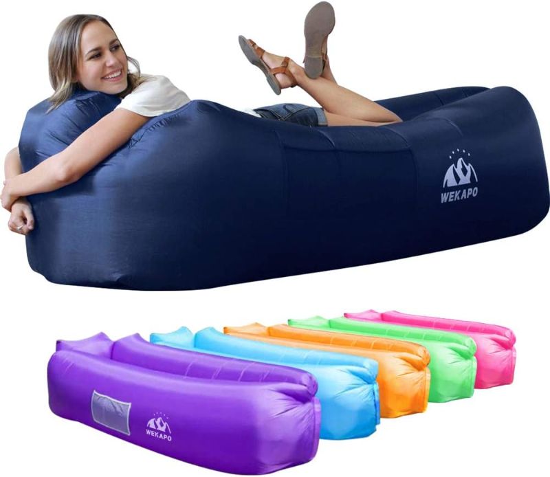 Photo 1 of WEKAPO Inflatable Lounger Air Sofa Chair–Camping & Beach Accessories–Portable Water Proof Couch for Hiking, Picnics, Outdoor, Music Festivals & Backyard–Lightweight and Easy to Set Up Air Hammock-BOX HAS BEEN OPENED / MAY BE MISSING PCS
