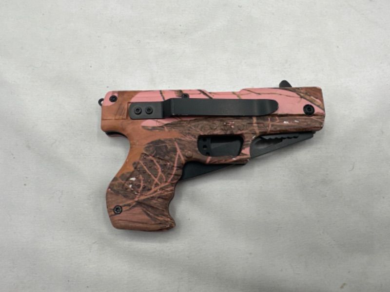 Photo 3 of Pink Camo Gun Design Pocket Knife 