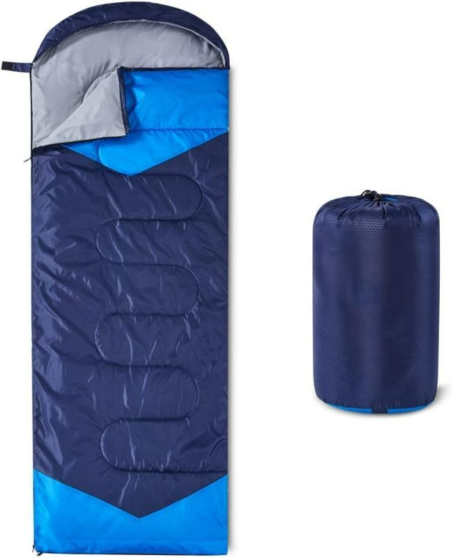 Photo 1 of oaskys Camping Sleeping Bag - 3 Season Warm & Cool Weather - Summer Spring Fall Lightweight Waterproof for Adults Kids - Camping Gear Equipment, Traveling, and Outdoors
