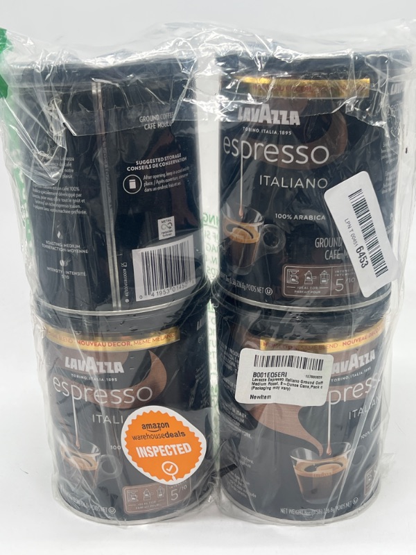 Photo 2 of  (Pack of 4) Lavazza Espresso Italiano Ground Coffee Blend, Medium Roast, 8-Oz Cans, Pack of 4 (Packaging May Vary)  