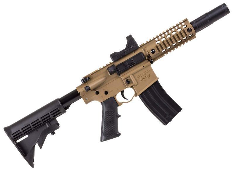 Photo 1 of Bushmaster BMPWX Full Auto MPW CO2-Powered BB Air Rifle With Dual Action Capability And Red Dot Sight, Black/FDE