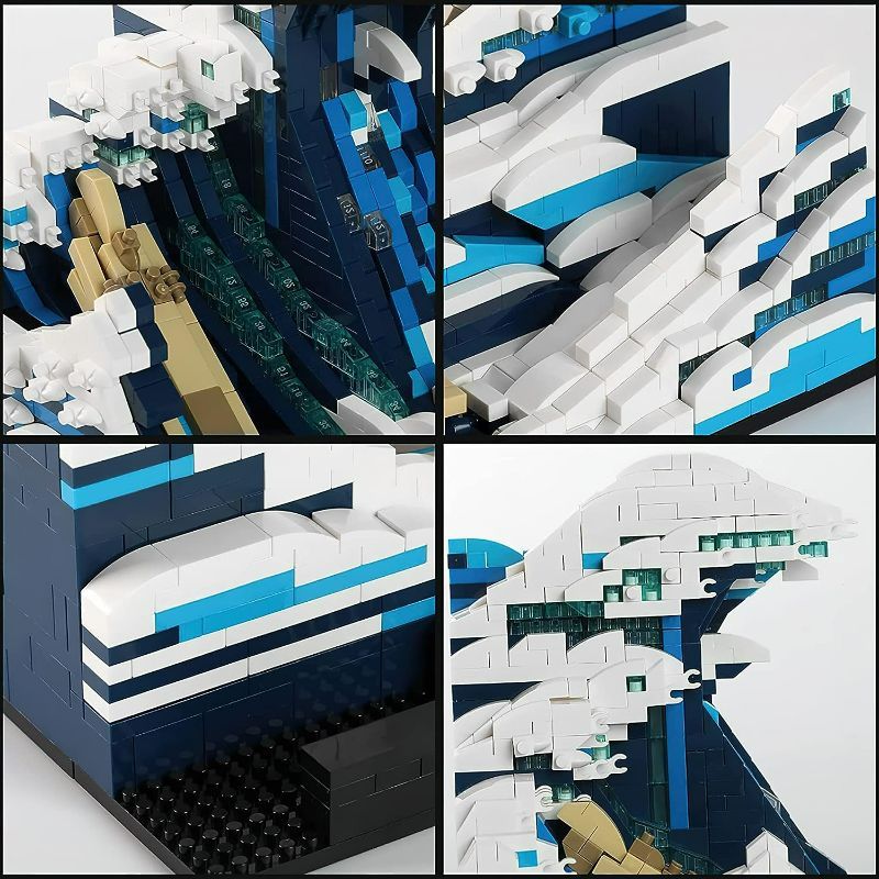 Photo 3 of MACTANO The Great Wave Micro Building Blocks Set for Adult Kanagawa Surfs Waves Home Decor Model Toys Building Kit 