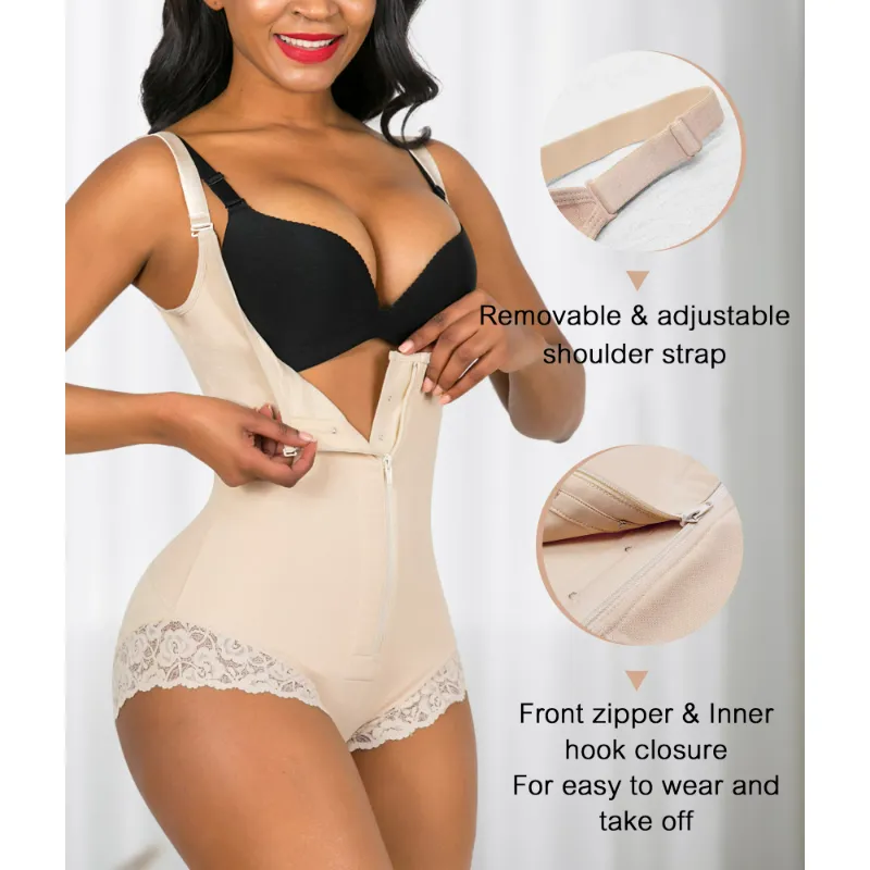 Photo 2 of YIANNA Fajas Colombianas Women Shapewear Tummy Control Body Shaper Reductoras Waist Trainer Bodysuit Beige-XL
