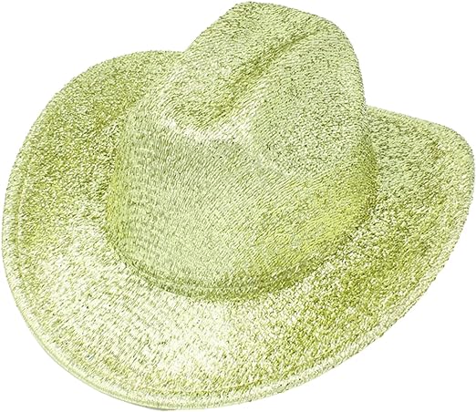 Photo 1 of Cowboy Hat Glitter Cowgirl Hats Wide Brim Hats Bling Sun Hat for Disco Halloween Birthday Bachelorette Part