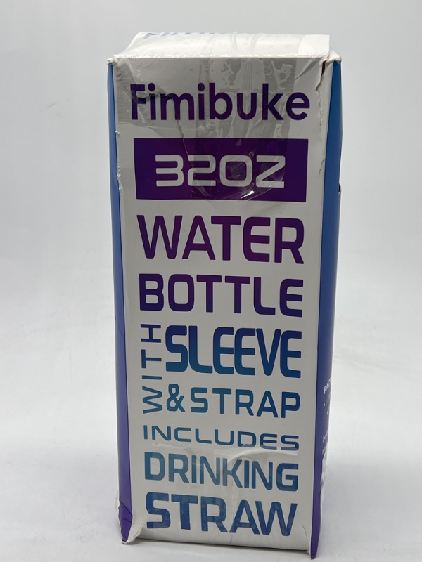 Photo 3 of Fimibuke 32 oz Water Bottle with Sleeve - BPA Free Leakproof Sport Large 1L Plastic Motivational Water Bottle with Straw Strap & Insulated Neoprene Holder Carrier Bag Great Xmas Gift for Kid Women Men
