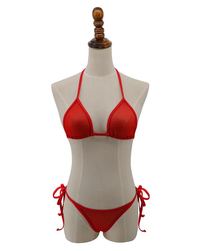 Photo 2 of Red See Through Bikini Sheer G string Micro Bikinis
size Large
