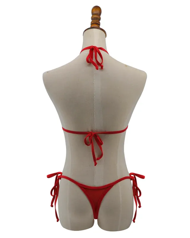 Photo 3 of Red See Through Bikini Sheer G string Micro Bikinis
size Large
