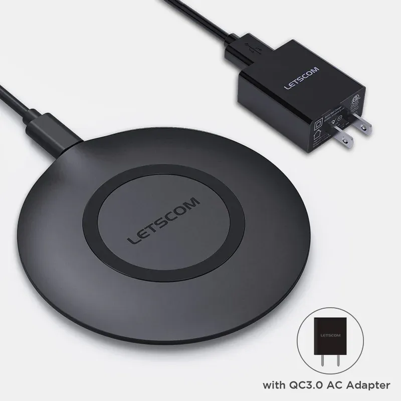 Photo 1 of LETSCOM Super P Ultra Slim Wireless Charger, Qi-Certified 15W Max
