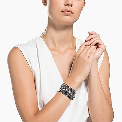 Photo 3 of SWAROVSKI Women's Leather Look Crystal Power Bracelet Collection Gray