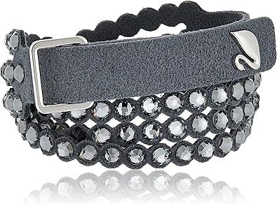 Photo 1 of SWAROVSKI Women's Leather Look Crystal Power Bracelet Collection Gray