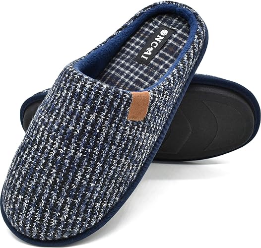 Photo 2 of ONCAI Mens Cozy Memory Foam Scuff Slippers Slip On Warm House Shoes Indoor/Outdoor With Best Arch Surpport size 11
