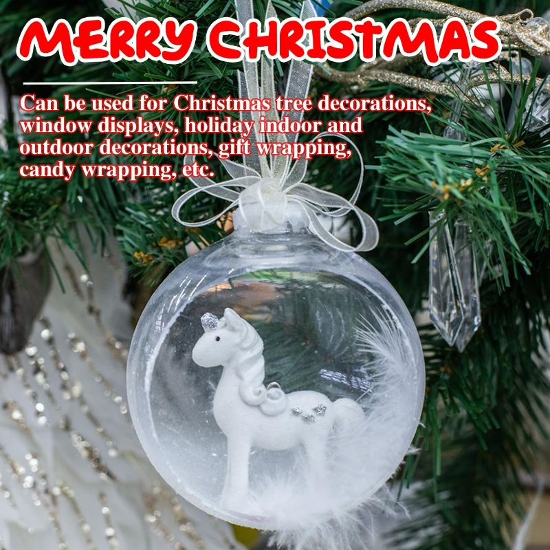 Photo 3 of 25 Sets Clear Fillable Ornaments Ball in 5 Different Size,DIY Plastic Acrylic Fillable Ball for Party Decor
