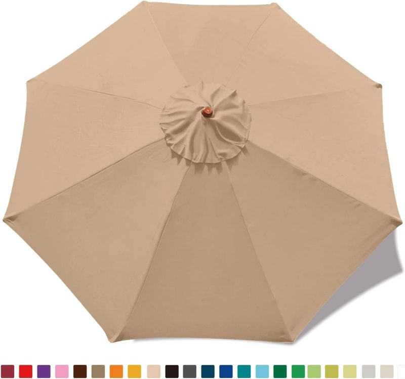 Photo 1 of MASTERCANOPY Patio Umbrella 10 ft Replacement Canopy for 8 Ribs-Beige
