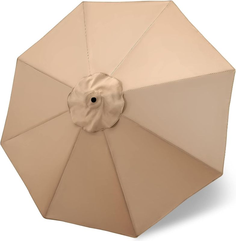Photo 2 of MASTERCANOPY Patio Umbrella 10 ft Replacement Canopy for 8 Ribs-Beige
