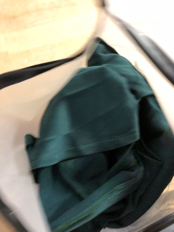 Photo 3 of LYANER Women's Satin One Shoulder Shoulder Ruched Sleeveless Split Wrap Hem Self Belted Midi Dress Large Dark Green 