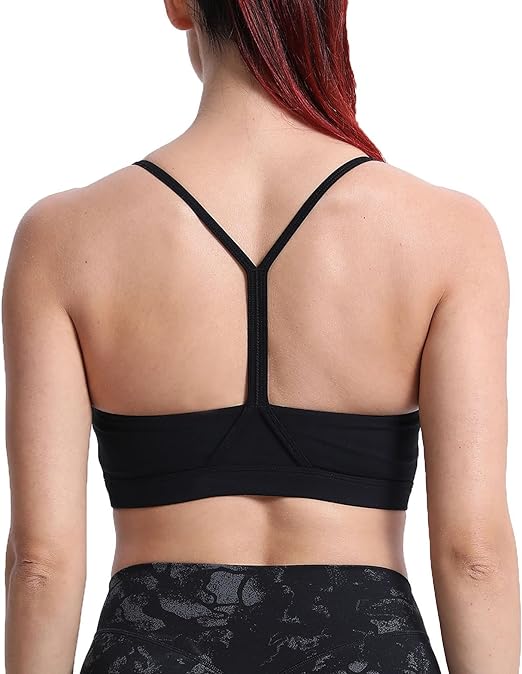 Photo 2 of Aoxjox Women's Workout Y Sports Bras Fitness Backless Padded Trainning Active Gym Bra Yoga Crop Tank Top
size small