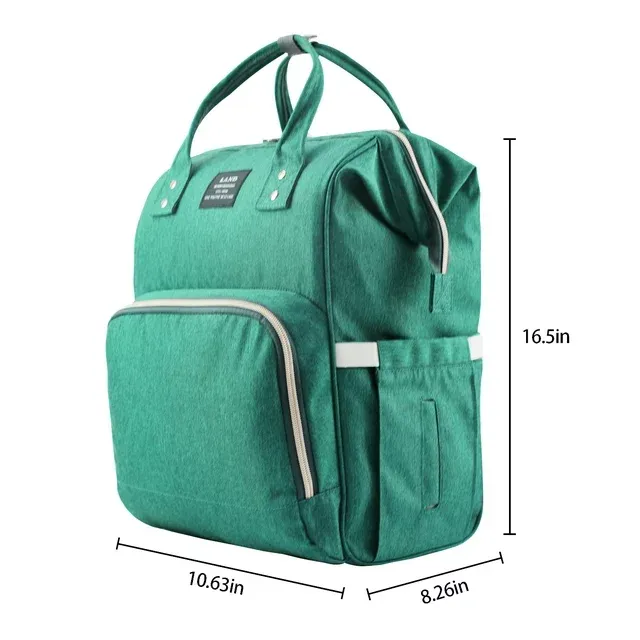 Photo 3 of LAND Diaper Bag Backpack Large Capacity Travel Backpack Nappy Bags, Nursing Bag for Baby Green Color
