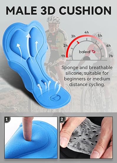 Photo 2 of BALEAF Men's Mountain Bike Shorts 3D Padded Loose-fit MTB Cycling Bicycle Lightweight Zipper Pocket size Medium