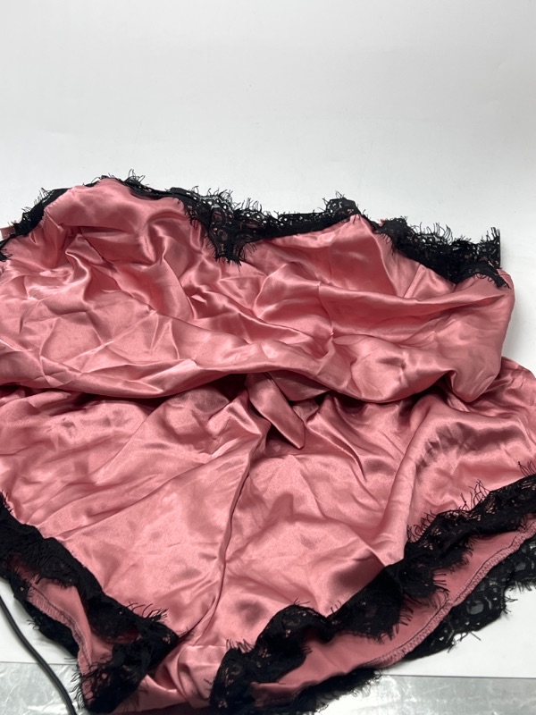 Photo 2 of UDAXB Lingerie New Women V-Neck Silk Lace Sexy Stain Trim Camisole Pajamas Sleepwear Shorts Set Size Large