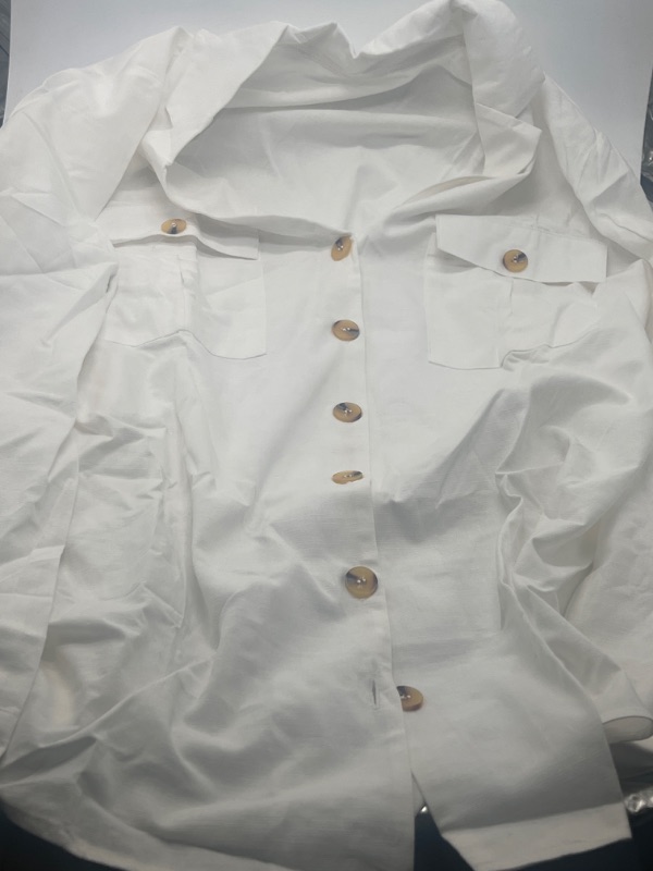 Photo 2 of Size Medium White Button Up Dress Up Shirt 