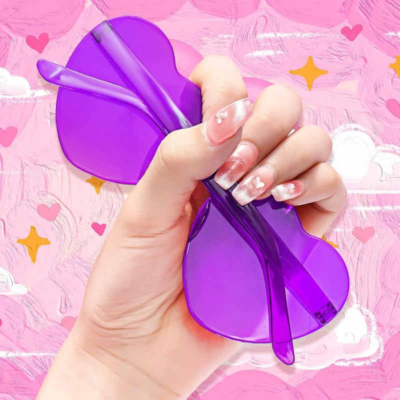Photo 2 of LUCKYCHRIS 14 Pairs Heart Sunglasses for Women Transparent Heart Shaped Sunglasses Bulk Fun Sunglasses Pack for Party Favor

