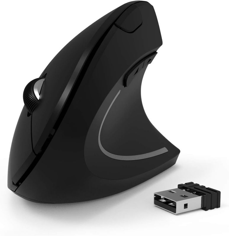 Photo 1 of shoplease Wireless Vertical Mouse, 2.4G Wireless Ergonomic Optical Mouse with 3 Adjustable 800/1200 /1600 DPI, More Suitable for Big Hands
