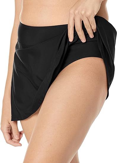 Photo 2 of Yonique Womens Swim Skirt Bathing Suit Bottoms Mid Waist Swim Bottoms Elastic Waist Swimsuit Bottoms
