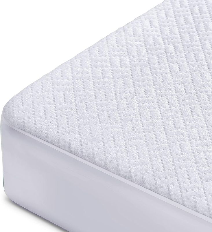 Photo 1 of Hanherry 100% Waterproof Mattress Protector King Size, Rayon Made from Bamboo Mattress Cover 3D Air Fabric Cooling Mattress Pad Cover Smooth Soft Breathable Noiseless, 8''-21'' Deep Pocket
