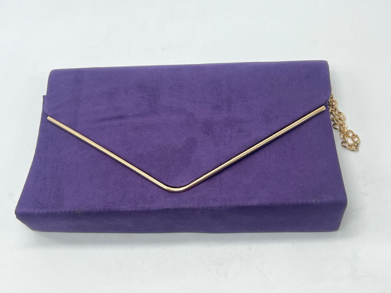 Photo 3 of CHARMING TAILOR Faux Suede Clutch Bag Elegant Metal Binding Evening Purse for Wedding/Prom/Black-Tie Events
