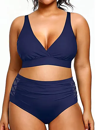 Photo 1 of Yonique Womens Plus Size Bikini High Waisted Swimsuits Two Piece Bathing Suits Tummy Control Swimwear
Size 14W