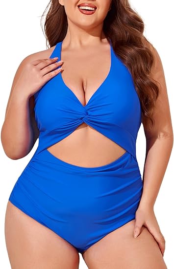 Photo 1 of Summer Mae  Swimsuit for Women Cutout One Piece Ruched Monokini Tummy Control Bathing Suit
Size Medium