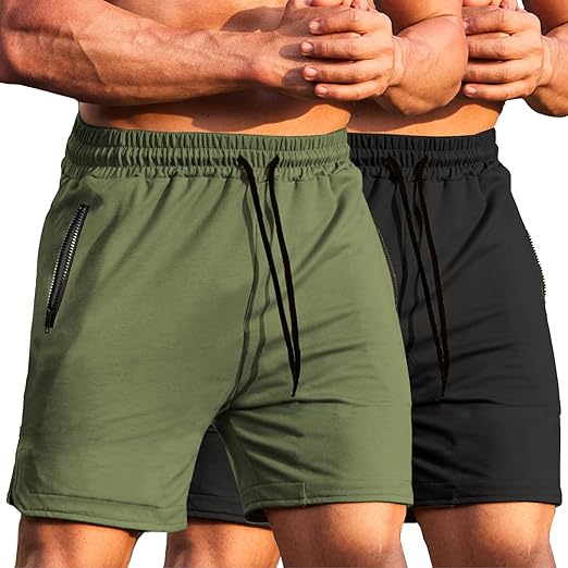 Photo 1 of COOFANDY Men's Gym Workout Shorts Athletic Training Shorts Fitted Weightlifting Bodybuilding Shorts with Zipper Pockets Size Medium
