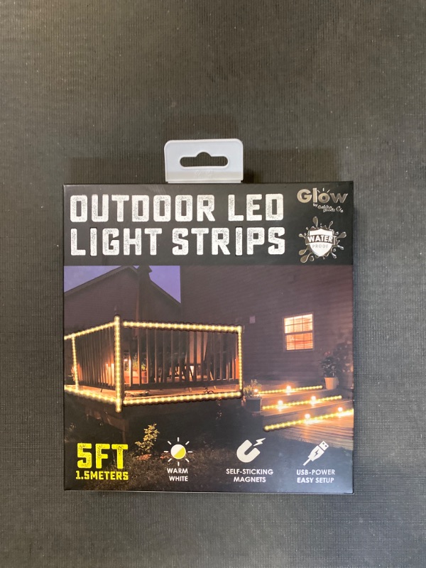 Photo 2 of GABBA GOODS -  Outdoor/Indoor Weatherproof 5 Foot Long LED 5ft Light Strips with Warm White Light, Self-Sticking Magnet and Carrying cas- 5 feet Long
