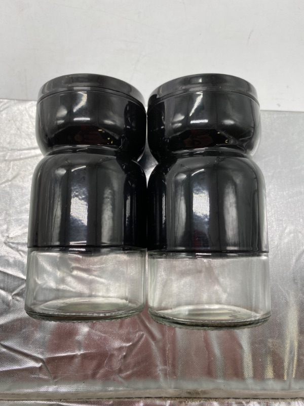 Photo 2 of Salt and Pepper Shakers Spice Dispenser with Adjustable Pour Holes [Black]