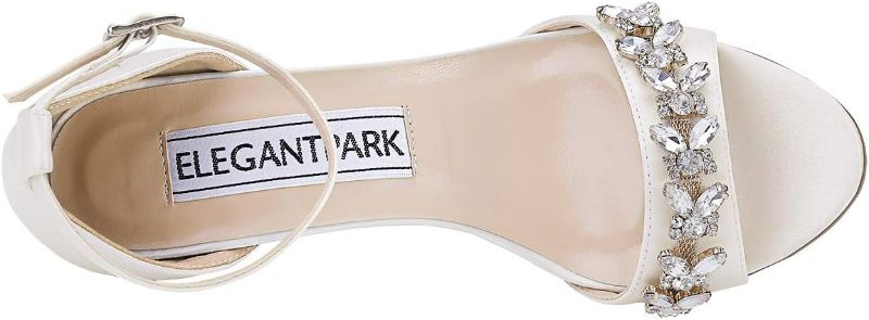 Photo 3 of ELEGANTPARK HP2021 Heels for Women Ankle Strap Sandals for Women Peep Toe High Heeled Sandals Satin Prom Evening Dress Wedding Shoes

