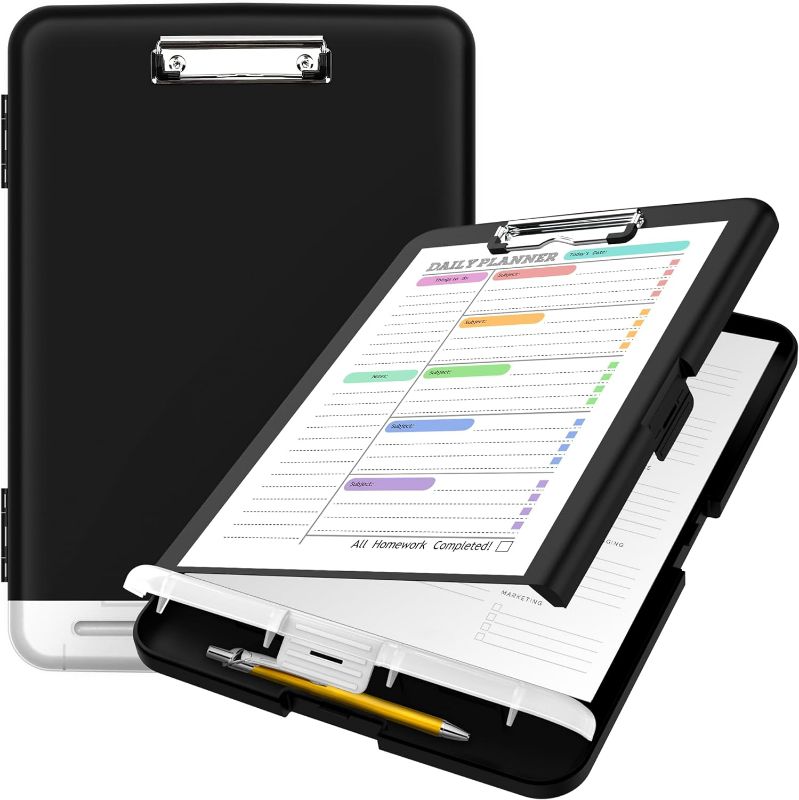 Photo 1 of Sooez Clipboard with Storage, High Capacity Nursing Clipboards with Pen Holder, Heavy Duty Plastic Storage Clipboard with Low Profile Clip, Clipboard Folder, Teacher Must Haves, Office Supplies
