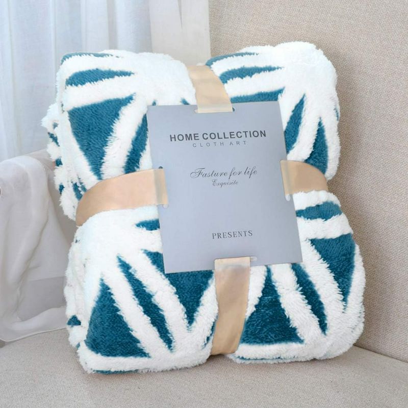 Photo 1 of LOMAO Sherpa Fleece Blanket Fuzzy Soft Throw Blanket Dual Sided Blanket for Couch Sofa Bed (Teal) 51 X 63 "
