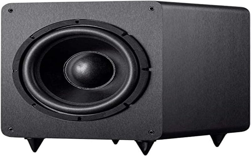 Photo 1 of Monoprice SW-12 400 Watt RMS (600 Watt Peak) Powered Subwoofer - 12-Inch, Ported Design, Variable Phase Control, Variable Low Pass Filter, for Home Theater Systems
